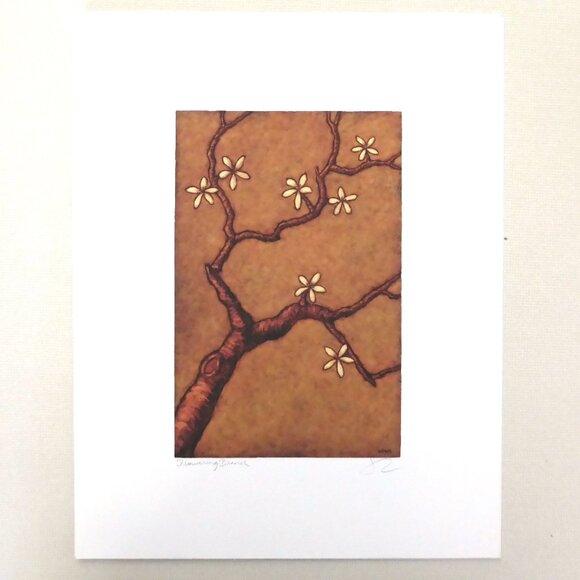 “FLOWERING BRANCHES” 11” x 14” TREE SIGNED FINE ART PRINT BY JAY LONG - Picture 1 of 8